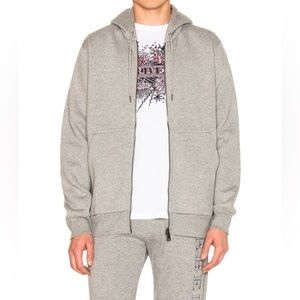 Burberry Kenton Zip Up Hoodie in Pale Grey Melange